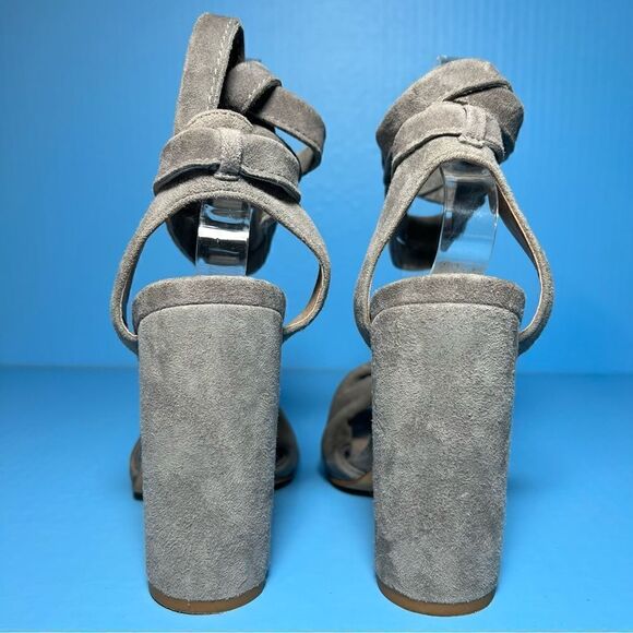 Steve Madden Womens Clary Grey Suede Ankle Wrap Heels 7.5 - Picture 4 of 11